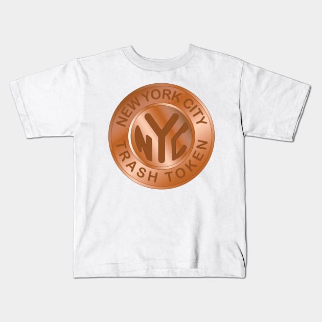 Trash Token (Bronze) Kids T-Shirt by Michael Tutko